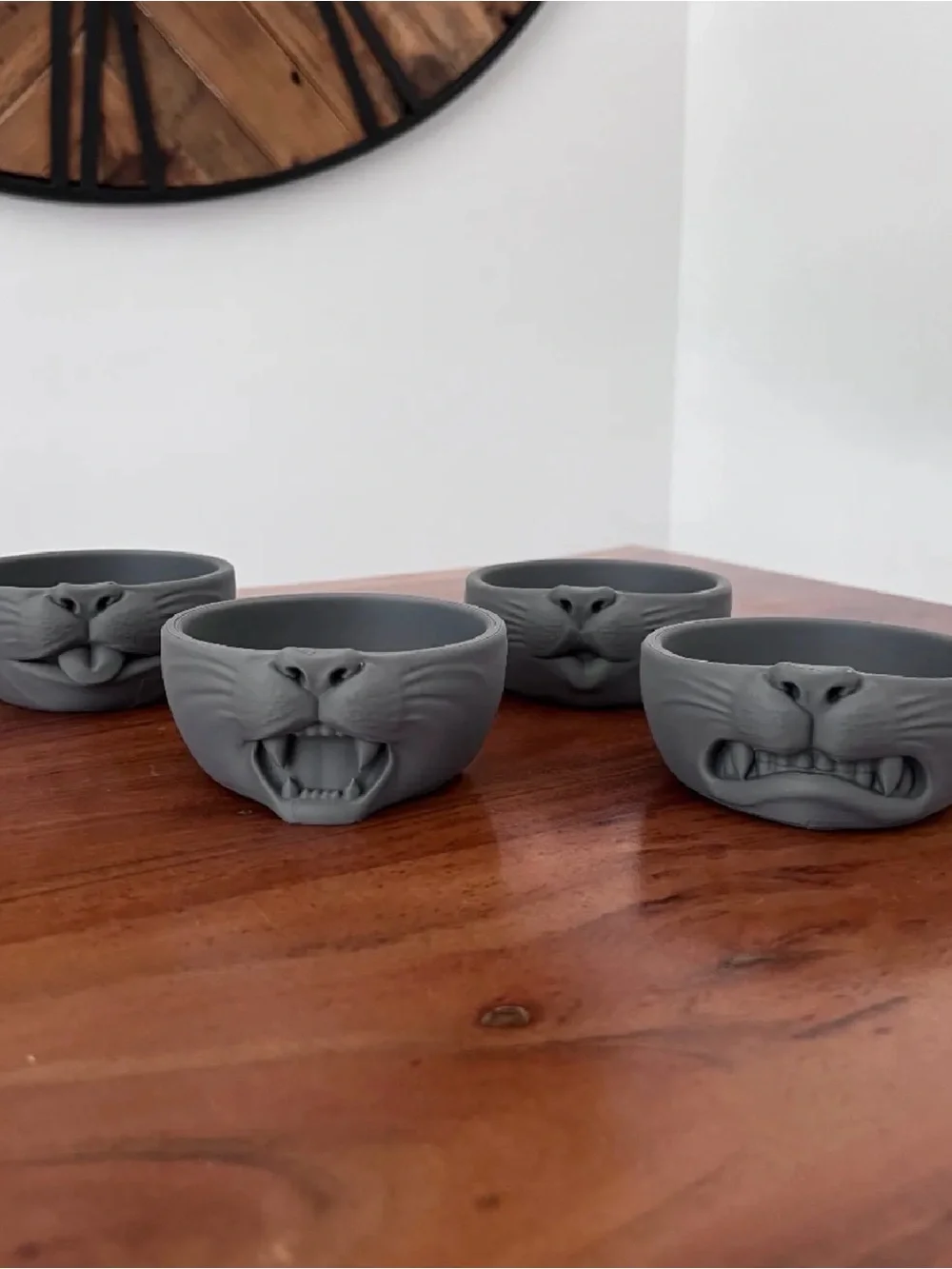 3D Printed Moody Meow Bowl Set of 4 Mini Cat Bowls